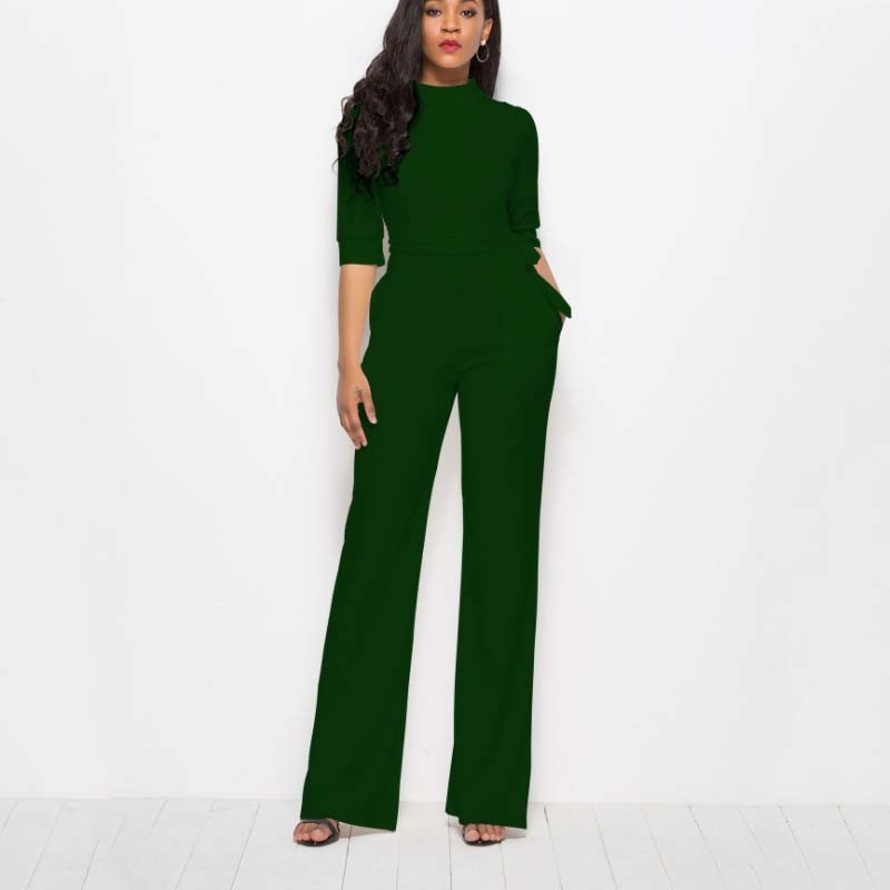 Over Puff Sleeve Wide-Leg Jumpsuit