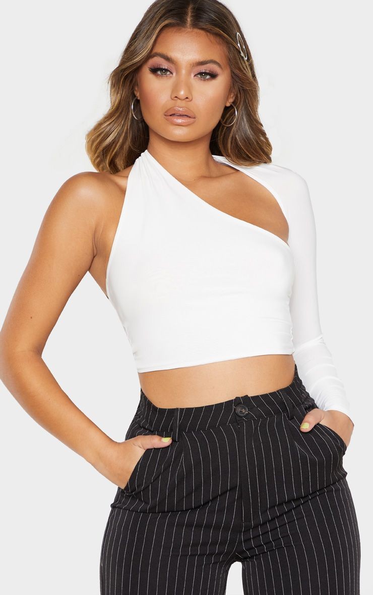 White Belted Halter Wrap Top
