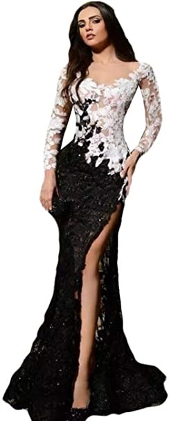 solid net flared gown